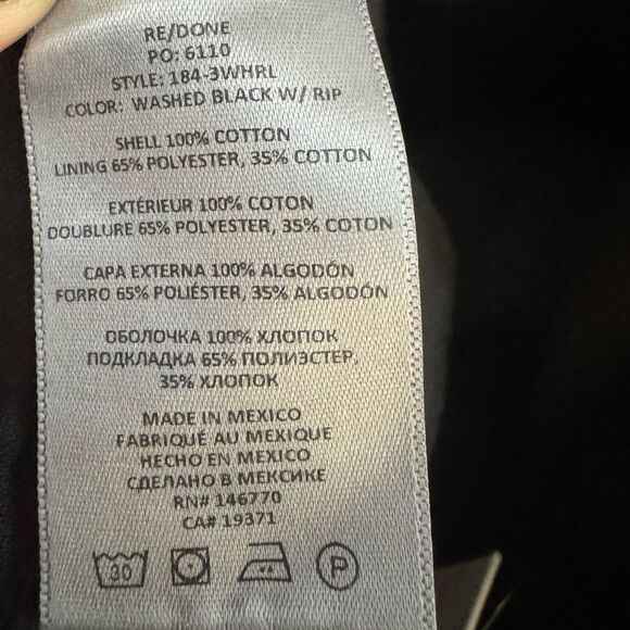 NWT RE/DONE Originals High Rise Loose in Washed Black With Rips - Picture 9 of 9